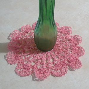 HP - Doily Intricate Handmade Coral Crochet 10"